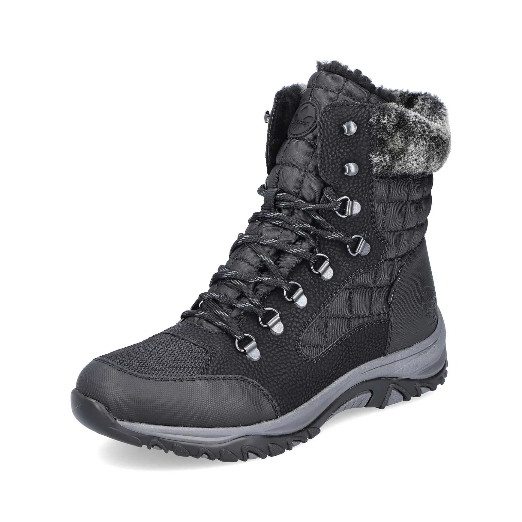 Rieker Women'S Corded Boots Deep Black
