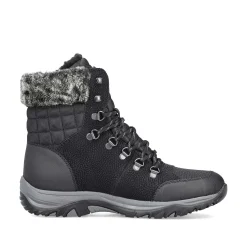 Rieker Women'S Corded Boots Deep Black