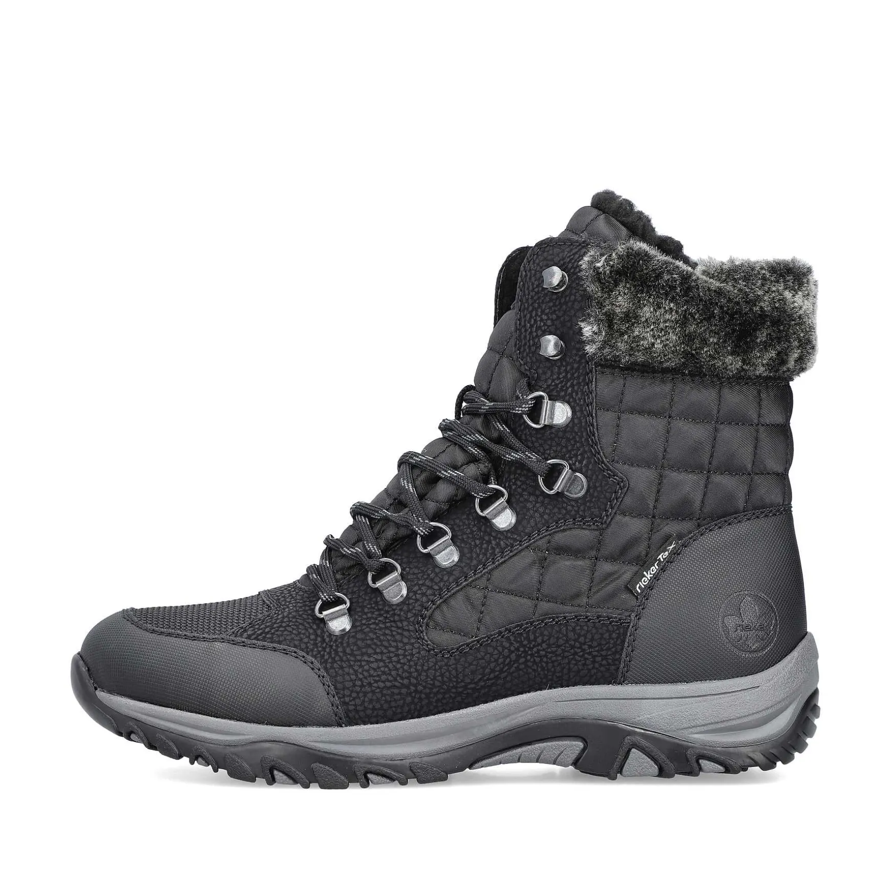 Rieker Women'S Corded Boots Deep Black