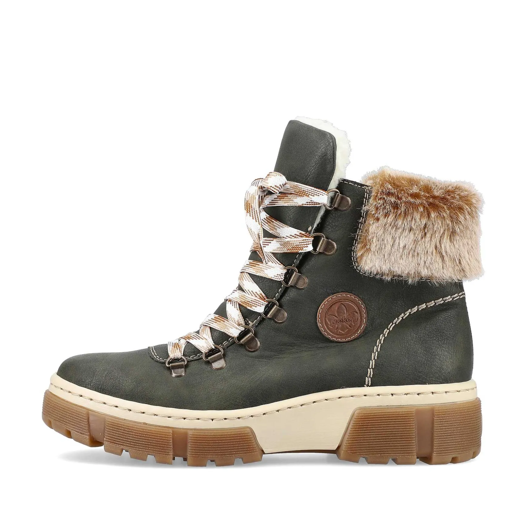 Rieker Women'S Corded Boots Olive Green