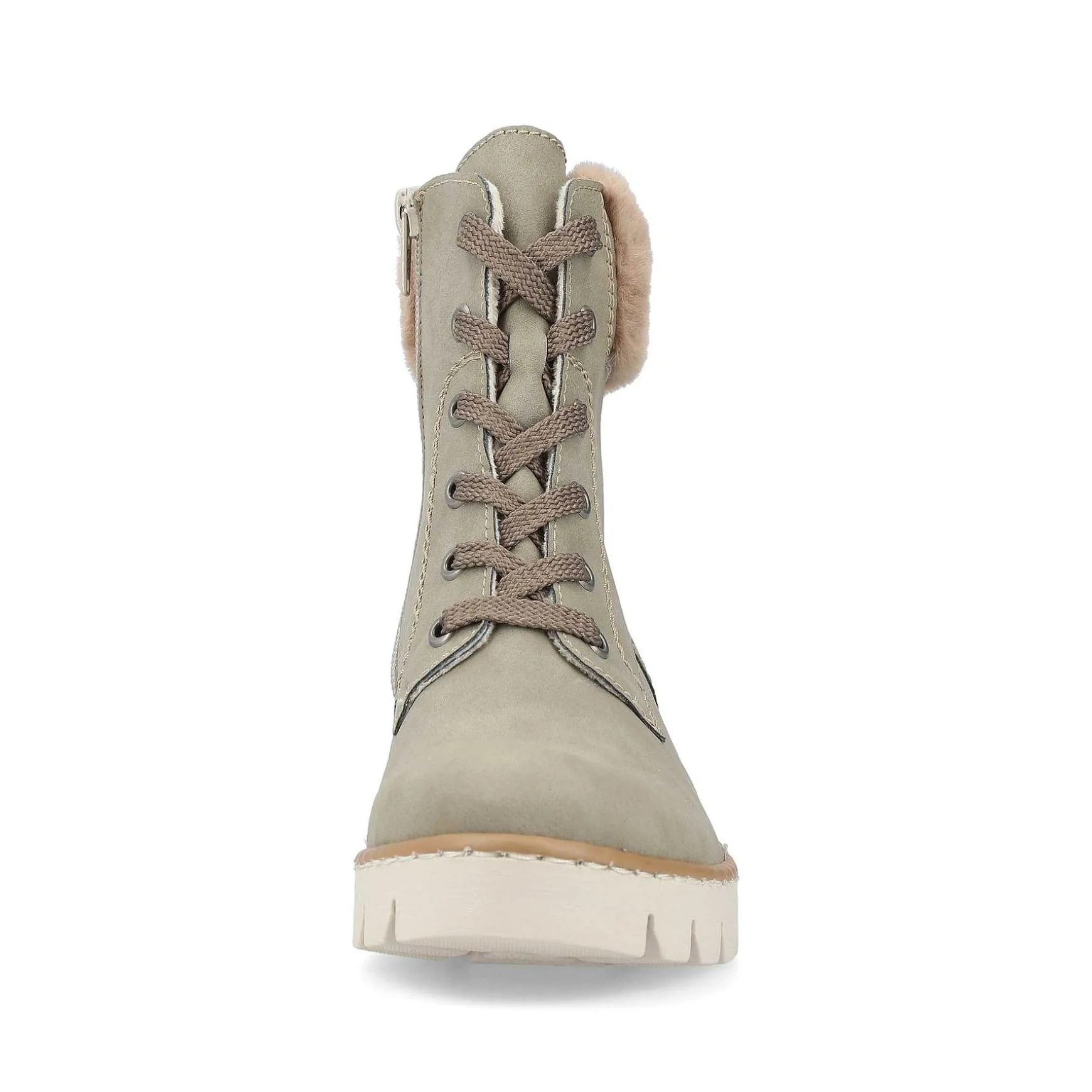 Rieker Women'S Corded Boots Khaki-Brown