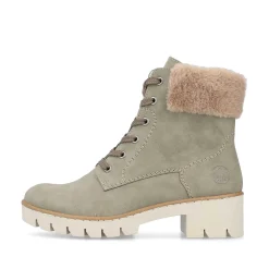 Rieker Women'S Corded Boots Khaki-Brown