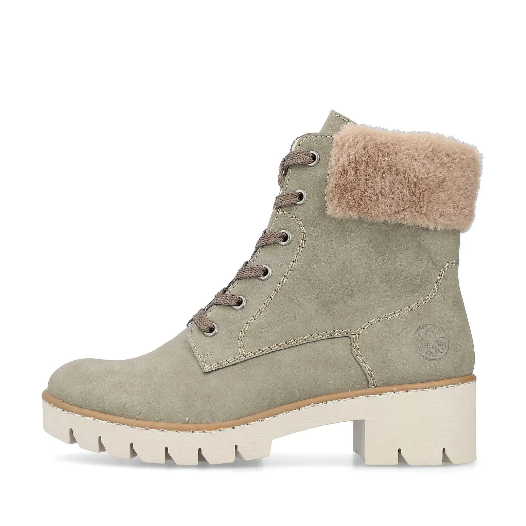 Rieker Women'S Corded Boots Khaki-Brown