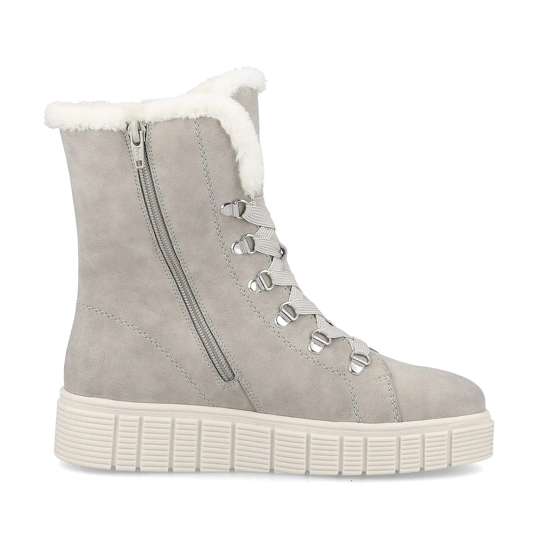 Rieker Women'S Corded Boots Platinum Grey