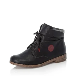 Rieker Women'S Corded Boots Deep Black