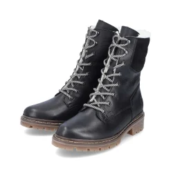 Rieker Women'S Corded Boots Deep Black