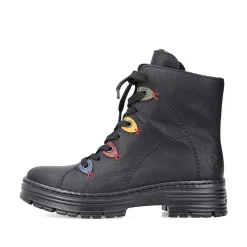 Rieker Women'S Corded Boots Deep Black