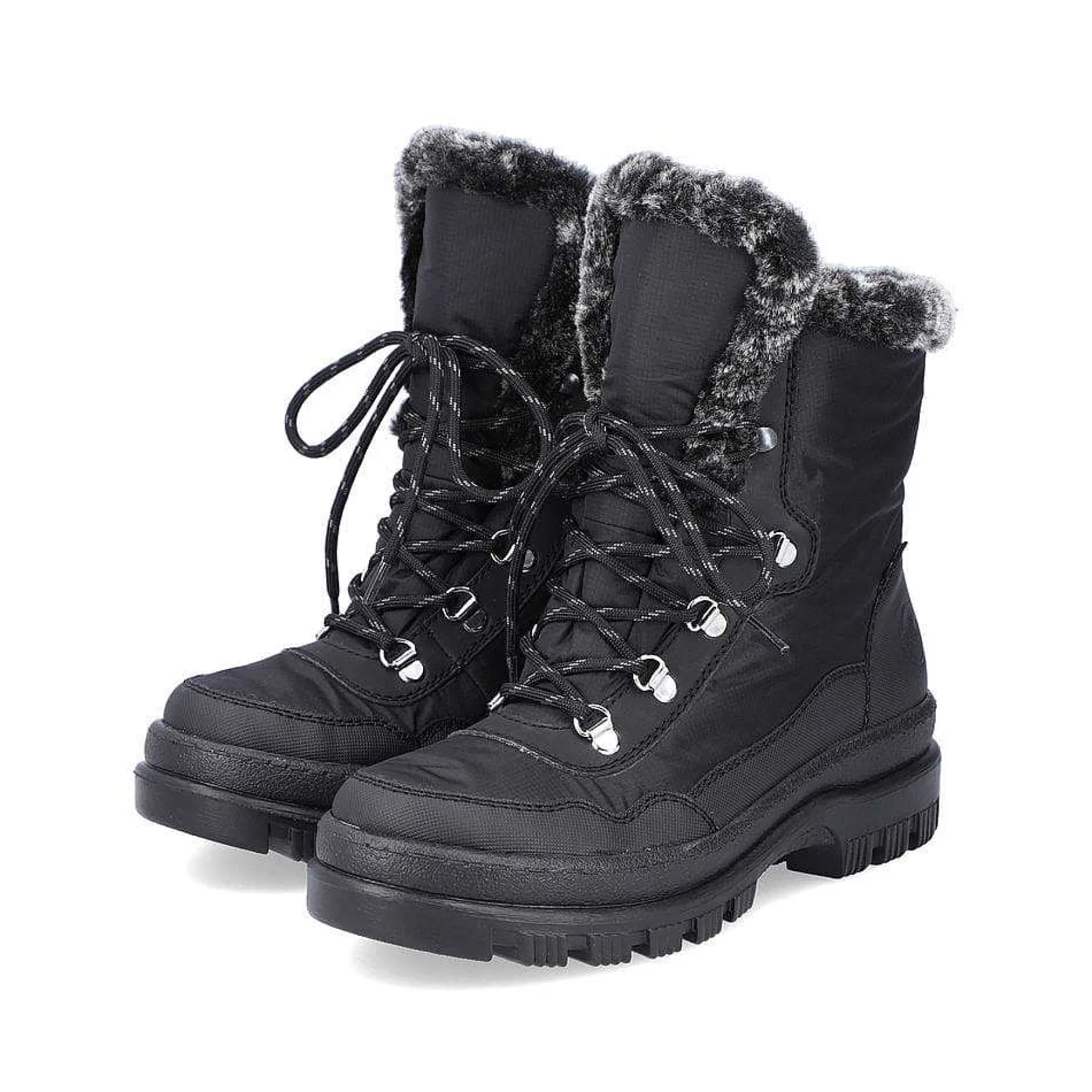 Rieker Women'S Corded Boots Deep Black