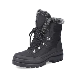 Rieker Women'S Corded Boots Deep Black