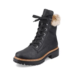 Rieker Women'S Corded Boots Deep Black