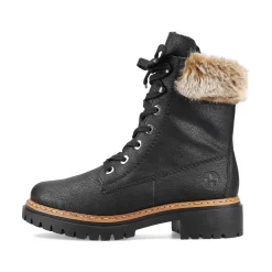 Rieker Women'S Corded Boots Deep Black