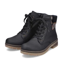 Rieker Women'S Corded Boots Graphite Black