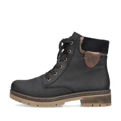 Rieker Women'S Corded Boots Graphite Black