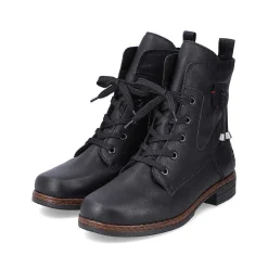 Rieker Women'S Corded Boots Deep Black