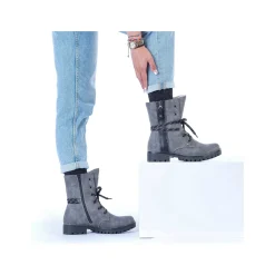 Rieker Women'S Corded Boots Moon Grey