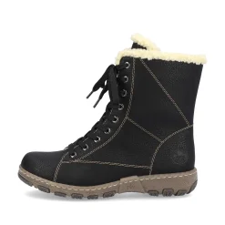 Rieker Women'S Corded Boots Deep Black