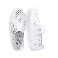 Rieker Women'S Laced Shoes Pearl White