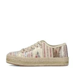 Rieker Women'S Lace-Up Shoes Light Beige