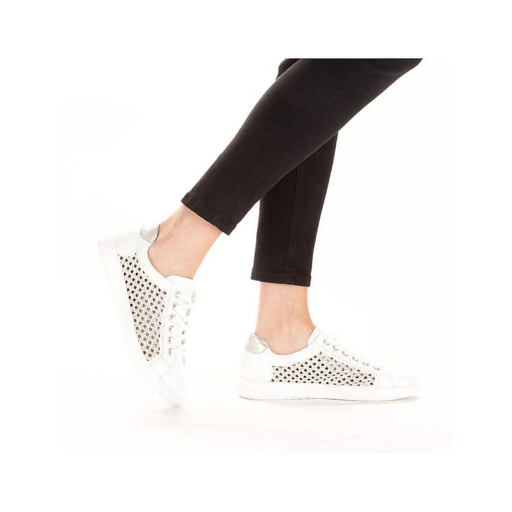 Rieker Women'S Lace-Up Shoes Crystal White