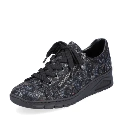 Rieker Women'S Lace-Up Shoes Black Metallic