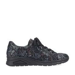 Rieker Women'S Lace-Up Shoes Black Metallic