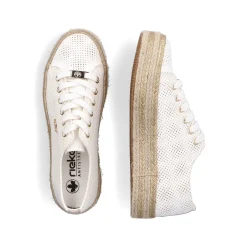 Rieker Women'S Lace-Up Shoes Swan White