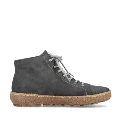 Rieker Women'S Lace-Up Shoes Asphalt Gray