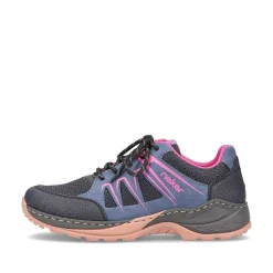 Rieker Women'S Lace-Up Shoes Navy Blue-Raspberry Red