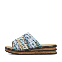 Rieker Women'S Mules Multi-Sky Blue