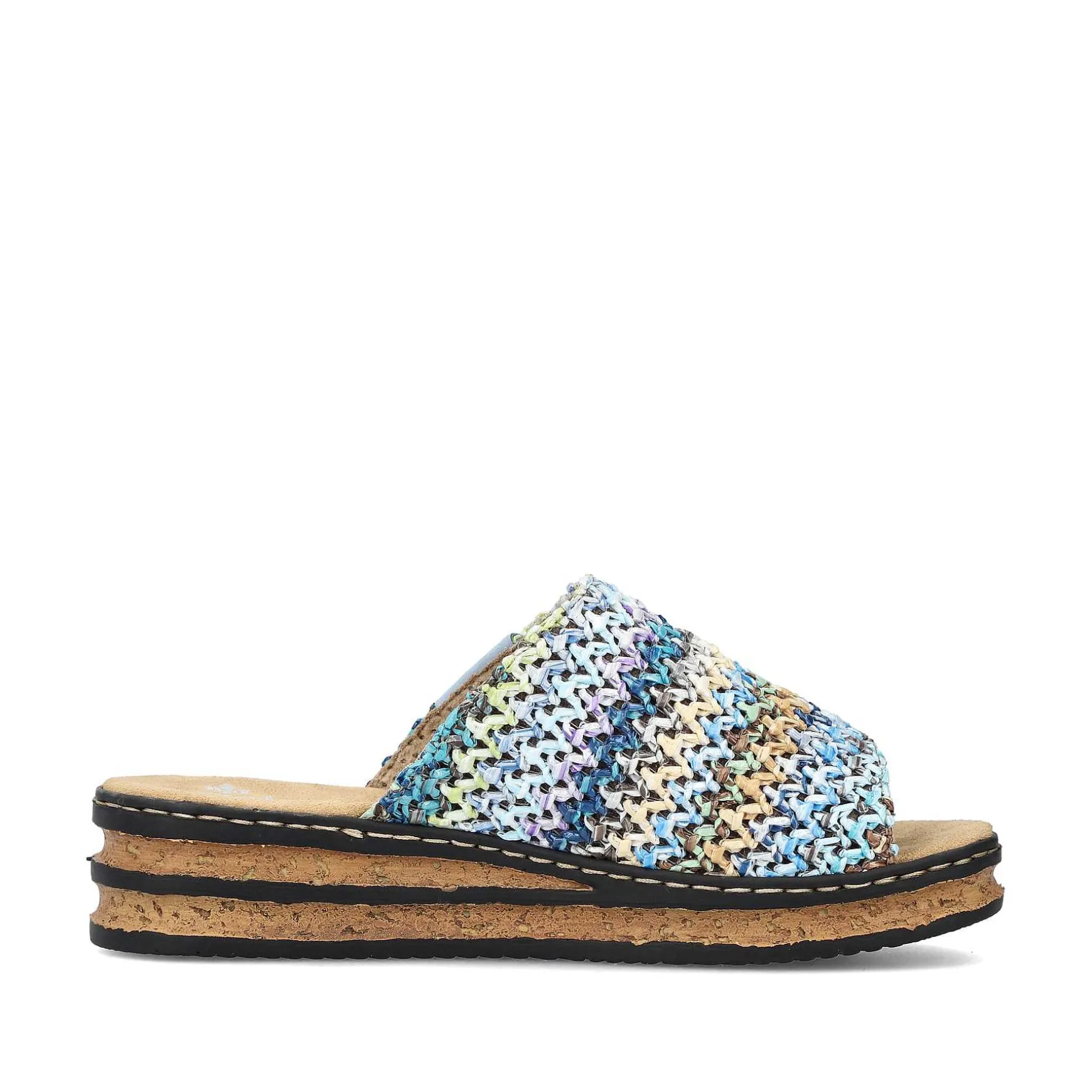 Rieker Women'S Mules Multi-Sky Blue