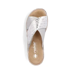 Rieker Women'S Mules Silver Metallic