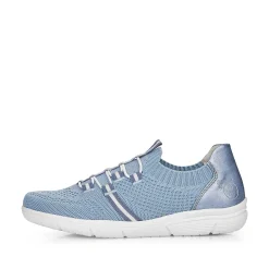 Rieker Women'S Slippers Sky Blue-Pure White