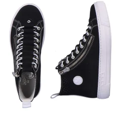Rieker Women'S Sneaker High Night Black-Crystal White