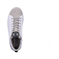 Rieker Women'S Sneaker High Swan-White Arctic-Grey Zebra