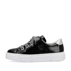 Rieker Women'S Sneaker Low Glossy Black