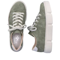 Rieker Women'S Sneaker Low Olive Green-Sand Beige