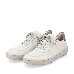 Rieker Women'S Sneaker Low Cream Beige-Royal Blue