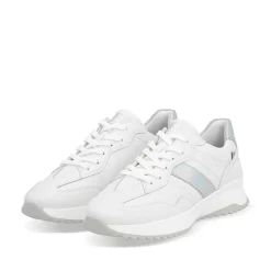 Rieker Women'S Sneaker Low Pearl-White Silver-Metallic