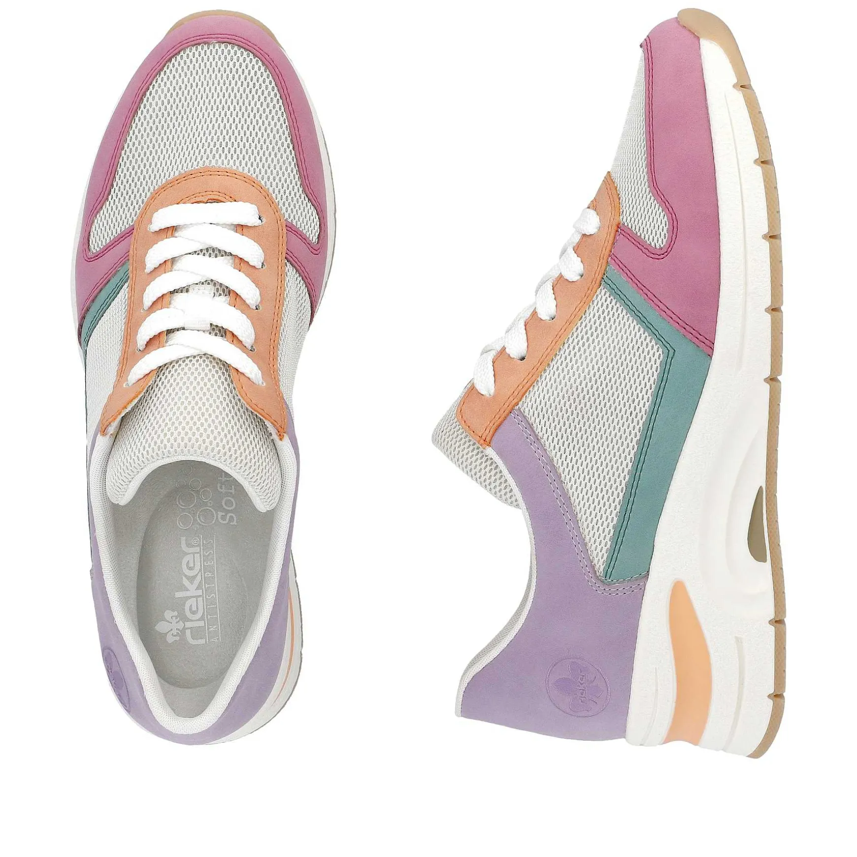 Rieker Women'S Sneaker Low Beige-Multicolored