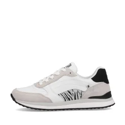 Rieker Women'S Sneaker Low Swan-White Arctic-Grey Zebra