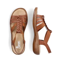 Rieker Women'S Strappy Sandals Caramel Brown