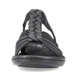 Rieker Women'S Strappy Sandals Asphalt Black