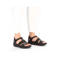 Rieker Women'S Strappy Sandals Glossy Black