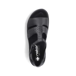 Rieker Women'S Strappy Sandals Glossy Black