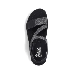 Rieker Women'S Strappy Sandals Asphalt Black