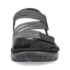 Rieker Women'S Strappy Sandals Asphalt Black