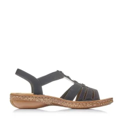 Rieker Women'S Strappy Sandals Night Black