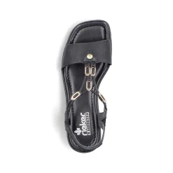 Rieker Women'S Strappy Sandals Asphalt Black