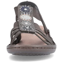 Rieker Women'S Strappy Sandals Black Gray