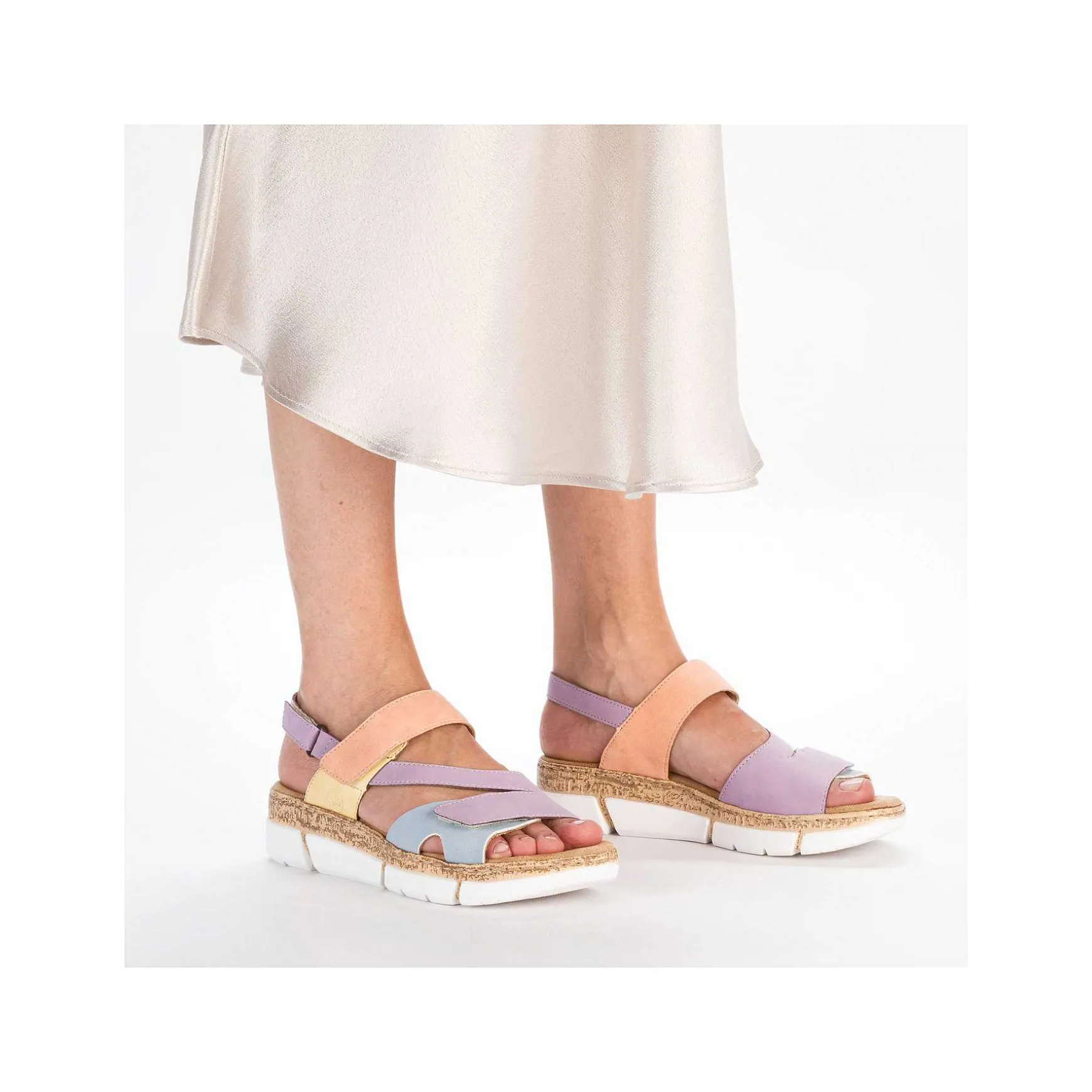 Rieker Women'S Strappy Sandals In Pastel Colors